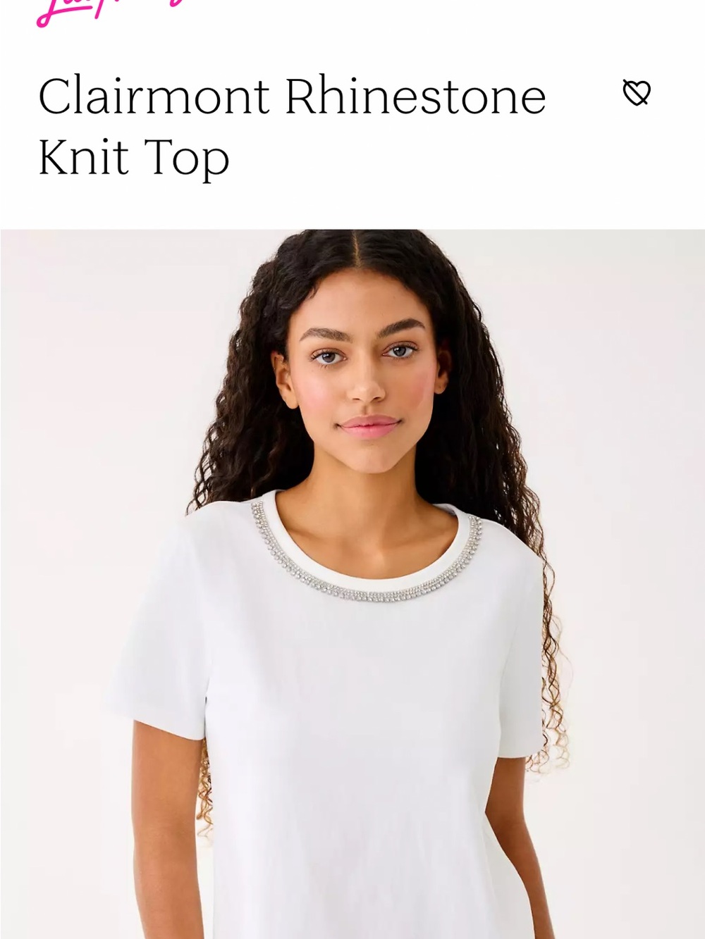 Lilly Pulitzer White Clairmont Rhinestone Knit Tee